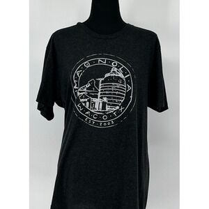 MAGNOLIA Silos Graphic T-Shirt Women Large Charcoal Heather Waco TX Est 2003 Tee
